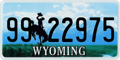 WY license plate 9922975
