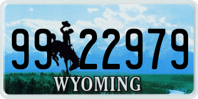 WY license plate 9922979