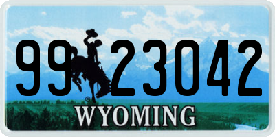 WY license plate 9923042