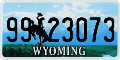 WY license plate 9923073