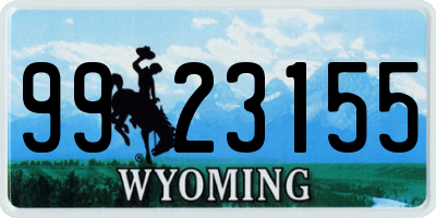 WY license plate 9923155