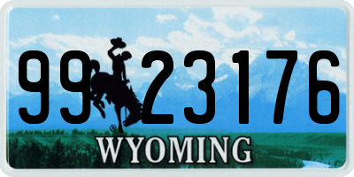 WY license plate 9923176