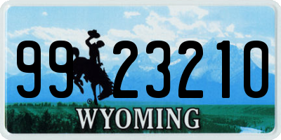 WY license plate 9923210