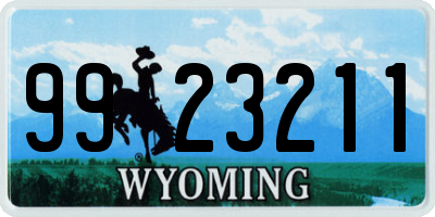 WY license plate 9923211