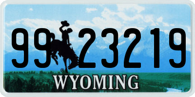 WY license plate 9923219