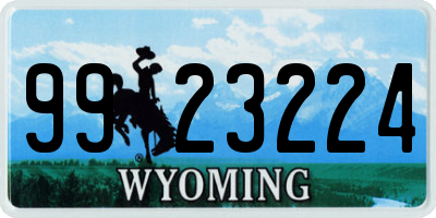 WY license plate 9923224