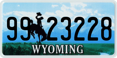 WY license plate 9923228