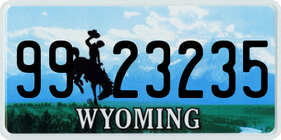 WY license plate 9923235