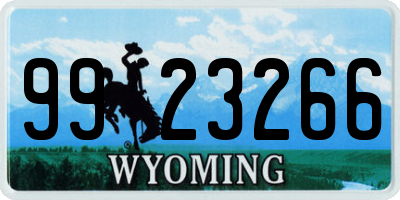 WY license plate 9923266