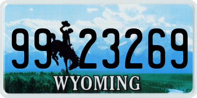 WY license plate 9923269