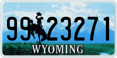 WY license plate 9923271