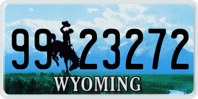 WY license plate 9923272