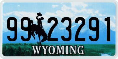 WY license plate 9923291