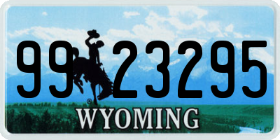 WY license plate 9923295