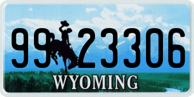 WY license plate 9923306