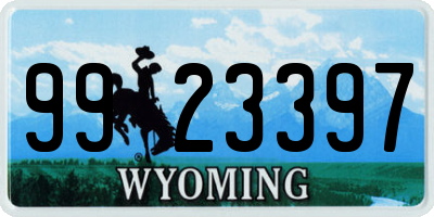 WY license plate 9923397