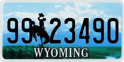 WY license plate 9923490