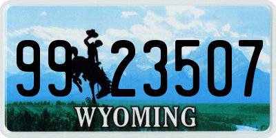 WY license plate 9923507