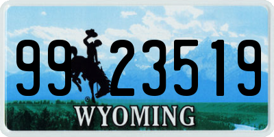 WY license plate 9923519
