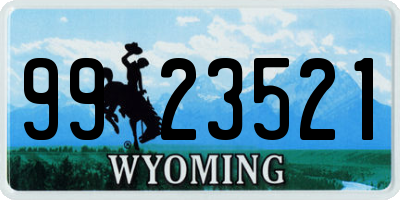 WY license plate 9923521