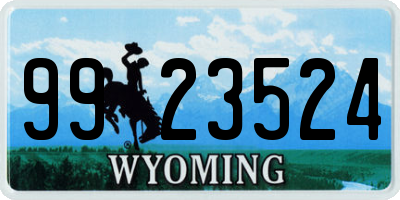 WY license plate 9923524