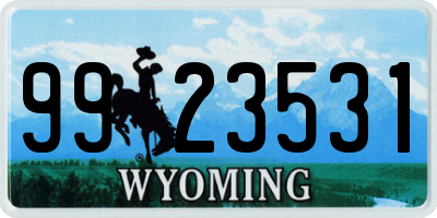 WY license plate 9923531