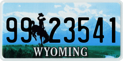 WY license plate 9923541