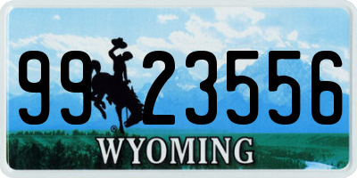 WY license plate 9923556