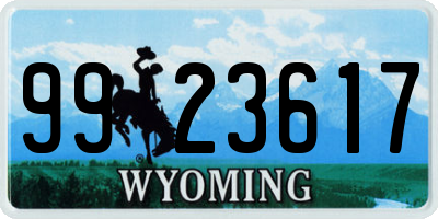 WY license plate 9923617