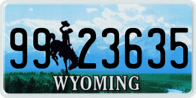 WY license plate 9923635