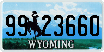 WY license plate 9923660
