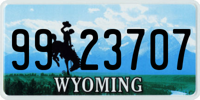 WY license plate 9923707
