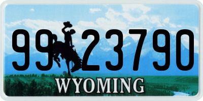 WY license plate 9923790
