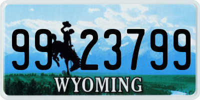 WY license plate 9923799