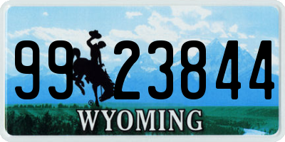 WY license plate 9923844