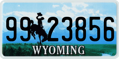 WY license plate 9923856