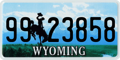 WY license plate 9923858