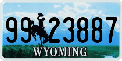 WY license plate 9923887