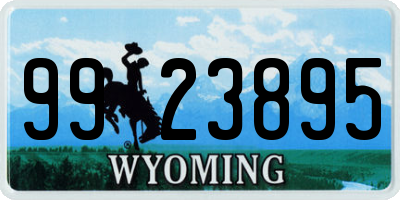 WY license plate 9923895