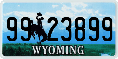 WY license plate 9923899