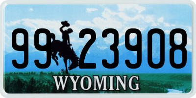 WY license plate 9923908