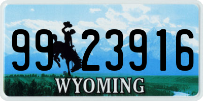 WY license plate 9923916