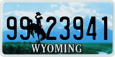 WY license plate 9923941