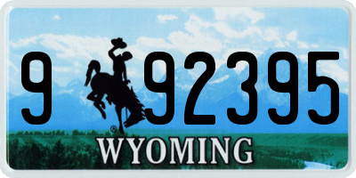 WY license plate 992395