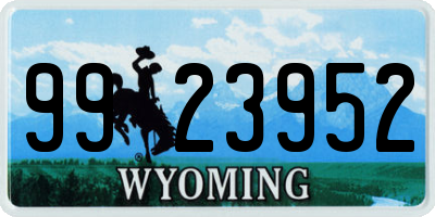 WY license plate 9923952