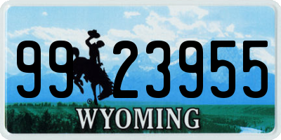 WY license plate 9923955