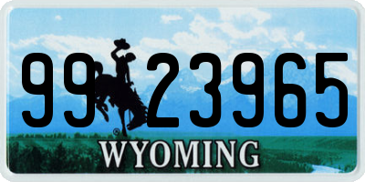 WY license plate 9923965