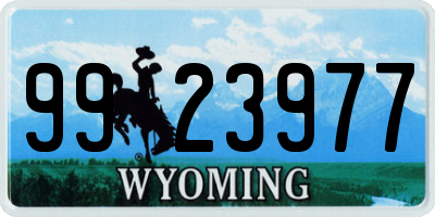 WY license plate 9923977