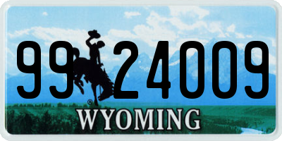 WY license plate 9924009