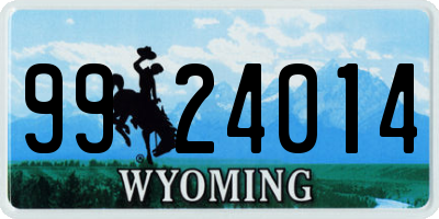WY license plate 9924014